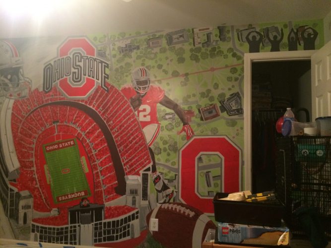 The perfect bedroom mural for an extreme Buckeye fan