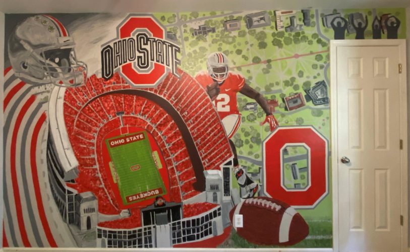 The perfect bedroom mural for an extreme Buckeye fan